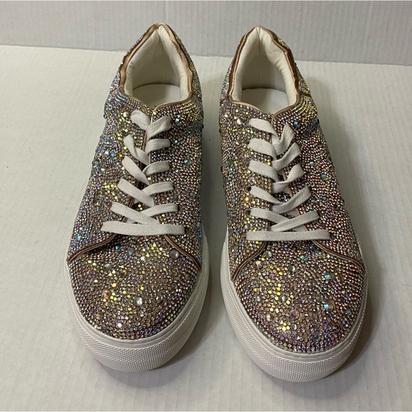 NEW Matisse Julia Clear Rhinestone Sneaker Size 10 - Picture 3 of 10